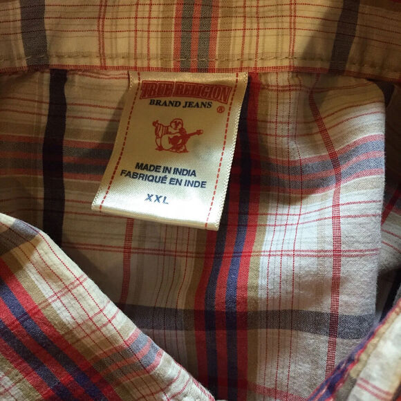 True Religion Shirt Mens XXLarge Plaid Multicolor Western Long Sleeve - Picture 8 of 9